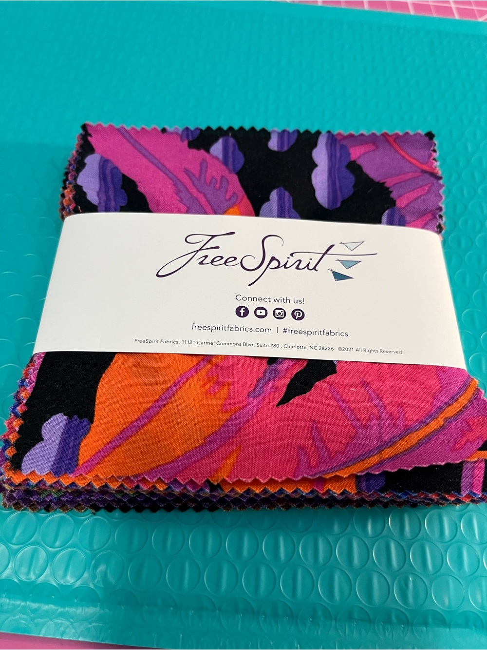 Kaffe Fassett Free Spirit 5” Charm Pack. 42 Pieces  Cotton Fabric New